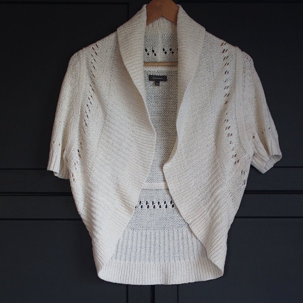 Denver Hayes | Crocheted Shrug in Cream - Picture 1 of 6